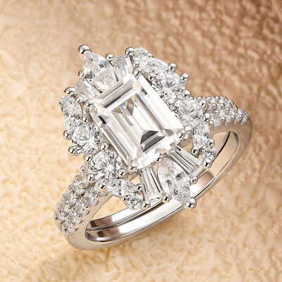 Vintage Promise Ring Engagement Wedding Ring Set Sterling Silver Ring  Jewelry