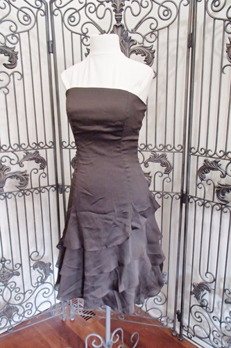 A10 ALVINA VALENTA 9788 SZ 10 CHOCOLATE $129 COCKTAIL DRESS GOWN - Picture 3 of 8