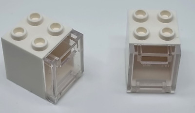 LEGO Kühlschrank,Ofen, Nr.434501 Mailbox 2x2x2 weiß Nr.6499105 Front  /  2 Stück