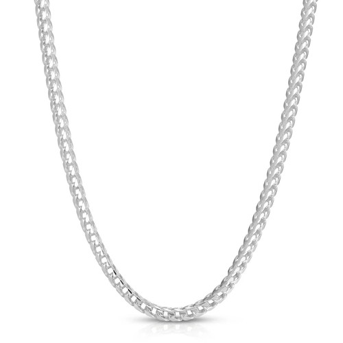4mm 925 Franco Sterling Silver Solid Chain Necklace Bracelet Diamond Cut Italy - Picture 2 of 9