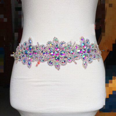 DIY Crystal Motif Rhinestone Applique Sew on Wedding Bridal Dress  Embellishment