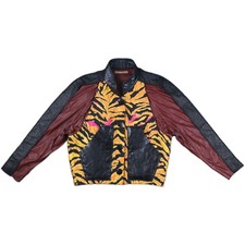Balenciaga Paris Women's Burgundy Embroidered Tiger Print Jacket Size Uk 14