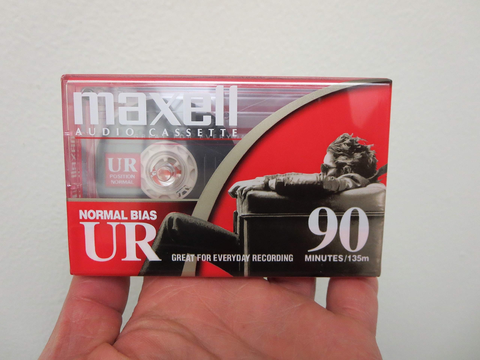 Maxell 108510 UR-90 Single Normal Bias Audio Cassette 90 Minute With Case 1 Pack