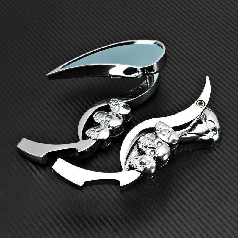 1 par de espejos retrovisores laterales para motocicleta Harley-Davidson Road King Softail Foto 2 de 4