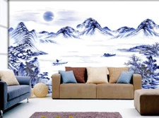 3D Blue Mountain 19179NA Wallpaper Wall Murals Removable Wallpaper Fay