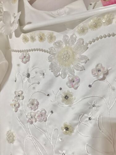 Vestido DISNEY Encantado Talla 10 grls Blanco Giselle Boda Dama de honor 1ª Comunión - Imagen 3 de 14