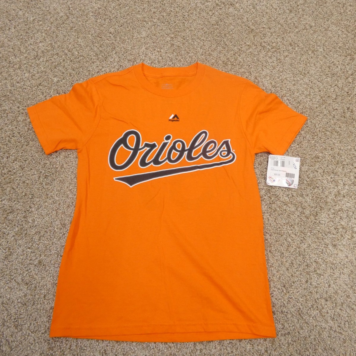 Baltimore Orioles MLB Performance T-shirt Orange Boy's Sz Medium 10/12