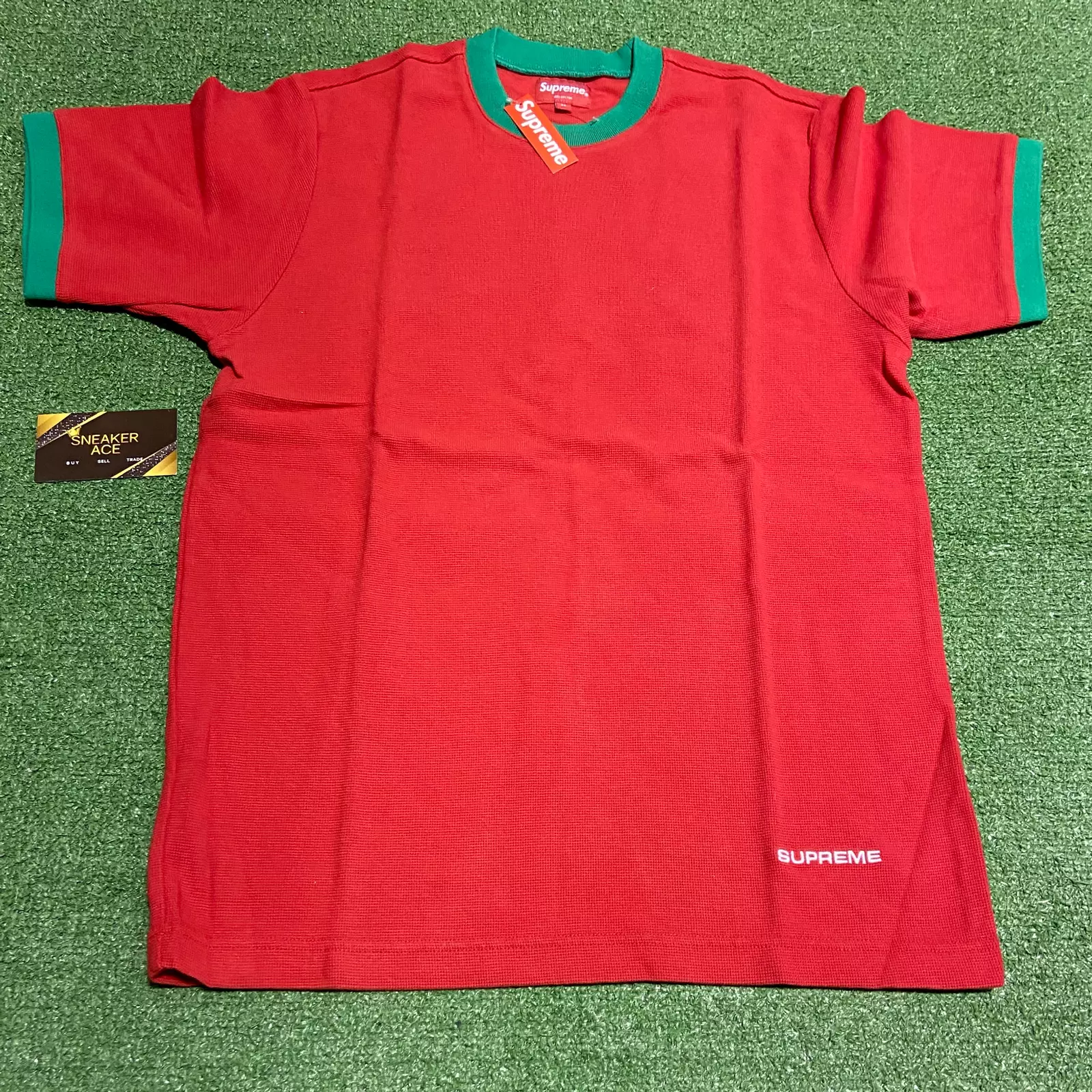 Chemise rouge Supreme Waffle Ringer : M