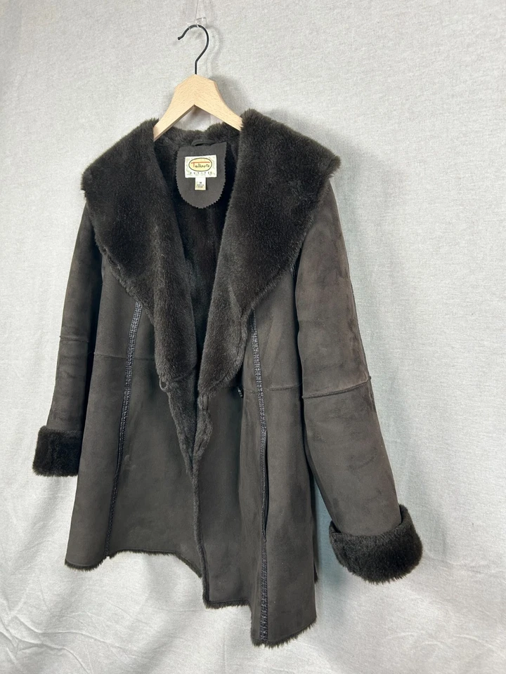 Chaqueta De Colección Talbots Penny Lane Mediana Pequeña Marrón Imitación Gamuza Abrigo Boho Y2K Foto 4 de 4