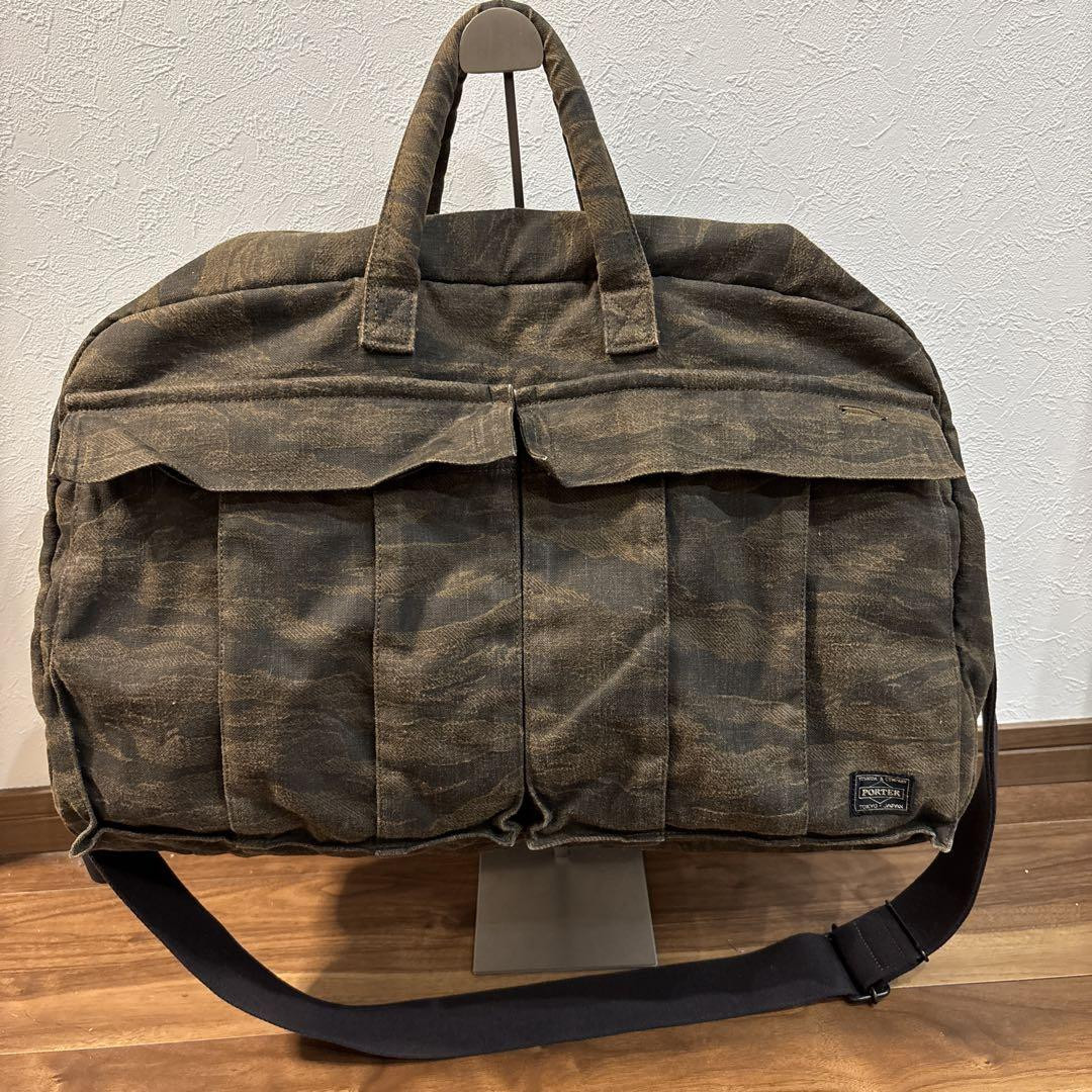 PORTER Green Eye 2Way Shoulder Bag Boston Tiger Camo 33x60x20cm | eBay