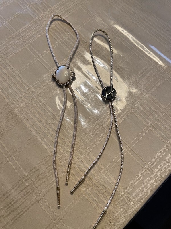 Two (2) Vintage Gold Tone Bolo Ties