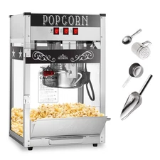 OPEN BOX - Commercial Popcorn Machine Maker Popper with 8-Ounce Kettle - Black