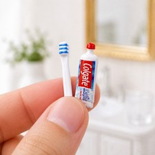 1:12 Dollhouse Miniature Toothbrush Toothpaste Cup Bathroom Set 4Pcs