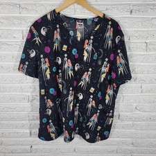 Disney Nightmare Before Christmas Scrub Top 3XL Unisex Black Medical Nurse Jack