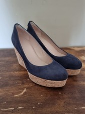 Stuart Weitzman Corkswoon Wedges in Navy Blue...