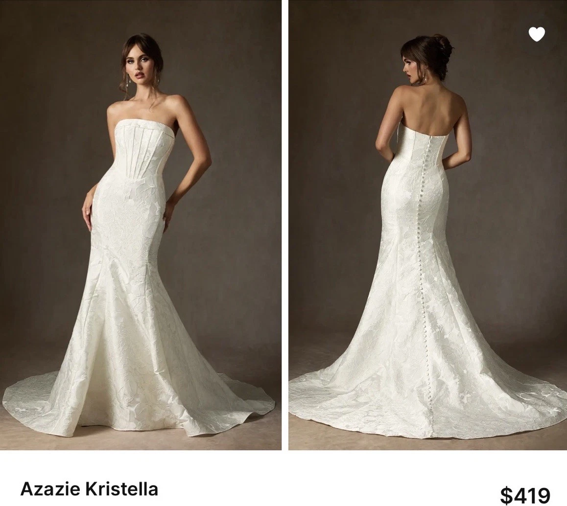 Mermaid & Trumpet Wedding Dresses Strapless 12 Women's Size for sale | eBay