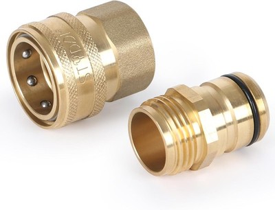 3PCS Quick Connect Fittings Lead-free Brass Full Port for Garden Hose