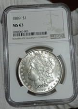 UNC 1889 USA Morgan silver dollar - NGC MS63