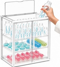 Reinforced Baby Bottle Organizer 3 Tier Baby Bottle Storage Organizer Clear