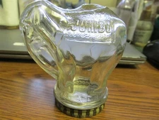 CLEAR glass Jumbo Peanut Butter ELEPHANT shaped jar with Original Lid SCARCE