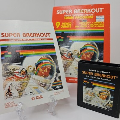 Atari 2600 Game Super Breakout In Box With Manual, USA