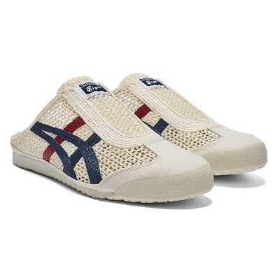 New Onitsuka Tiger MEXICO 66 SABOT Cream Mako Blue Slipper 1183C123-100 With Box