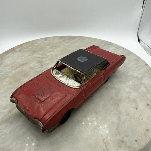 Vintage Bandai Tin Friction Car Motor 1961 Ford Thunderbird Red Made In Japan