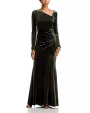 Eliza J Long Sleeve Asymmetrical Neck Gown Size 18 MSRP $200