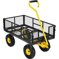 Steel Garden Cart 880lb Capacity Heavy Duty Yard Wagon Utility Cart 10in Tires