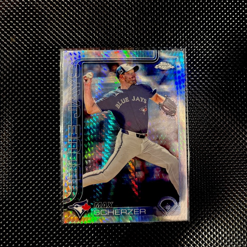 2025 Topps Chrome Baseball Max Scherzer Prism Refractor #260 Blue Jays I-5850