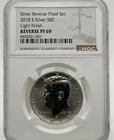 2018-S Silver Reverse Proof Kennedy Half Dollar NGC Reverse PF69 Light Finish