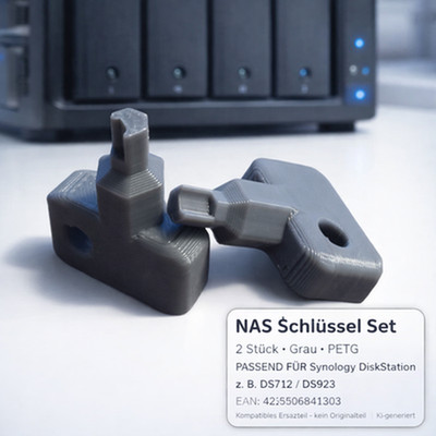 2x Ersatzschlüssel Passend für Synology DiskStation DS712 DS923 NAS Key Form-3d