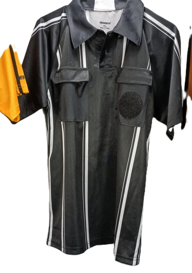 Two/ US Soccer Federation Referee Shirts/ Short Sleeve/ One Black/ One Golden - Image 4 of 4