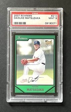 2007 Bowman #210 DAISUKE MATSUZAKA Rookie Card PSA 9 MINT Boston Red Sox RC. rookie card picture