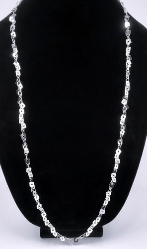 Milor Italian Sterling Silver Confetti Necklace Chain 32" 1519