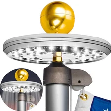 Flag Pole Light Solar Powered,26 LED Solar Light for Flagpole - Aluminum,Silver