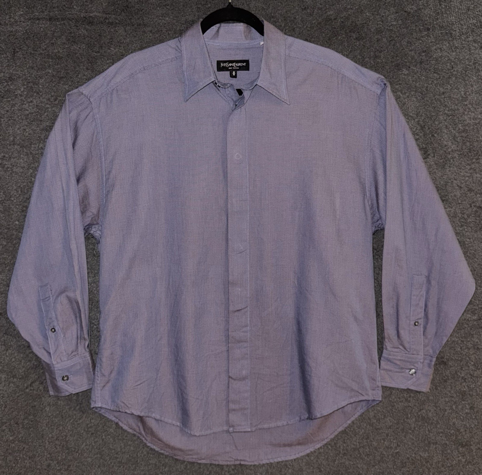 VINTAGE YVES SAINT LAURENT YSL UOMO MEDIO LUSSO ABITO CAMICIA VIOLA