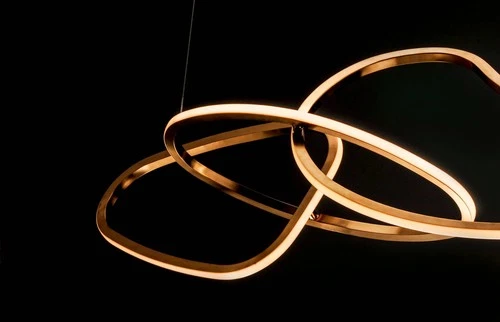 ET2 Unity 55" Brushed Champagne LED Modern Rings Pendant Light - Picture 7 of 10