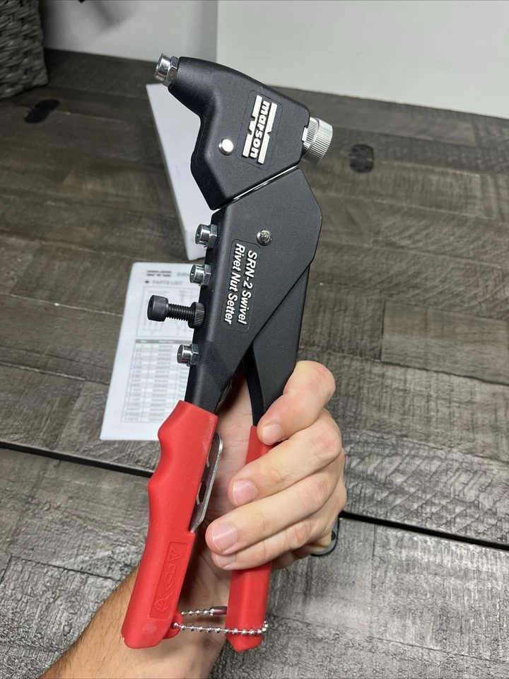 Setter de tuercas remachables de cabeza giratoria Marson SRN-2 Klik mandriles giratorios y pieza de nariz 39400 Foto 4 de 4