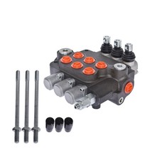 Hydraulic Monoblock Double Acting Control Valve, 3 Spool，21 GPM, SAE Ports