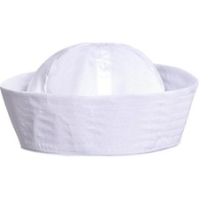 Sailor Hat White Captain Hat Yacht Ship Cap Adult Teen Costume Accessory