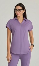 BARCO ONE STRETCH WOMEN SCRUB TOP IN DUSTY LAVENDER, BOT210, IN ALL SIZES, NWT