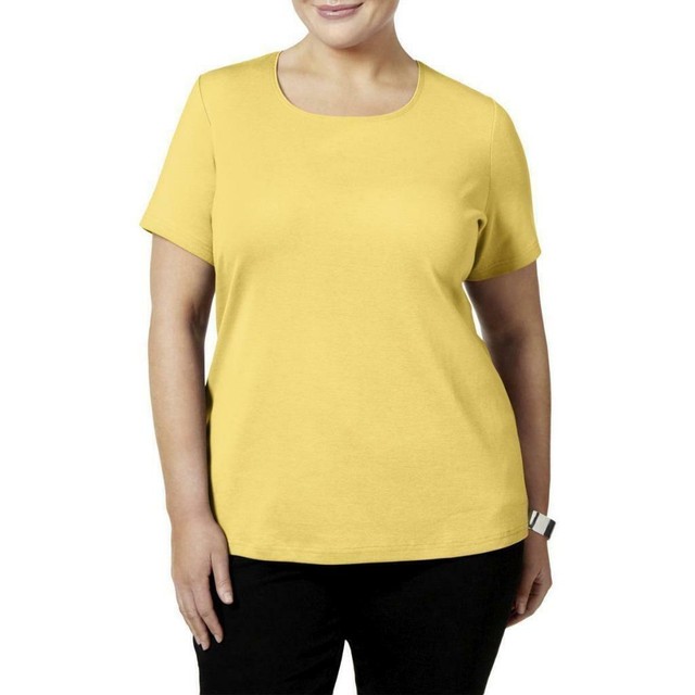women's plus yellow top