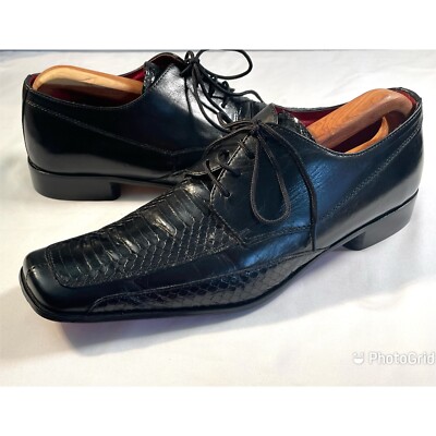 Fratelli Footwear Black Snakeskin Oxford display picture 1