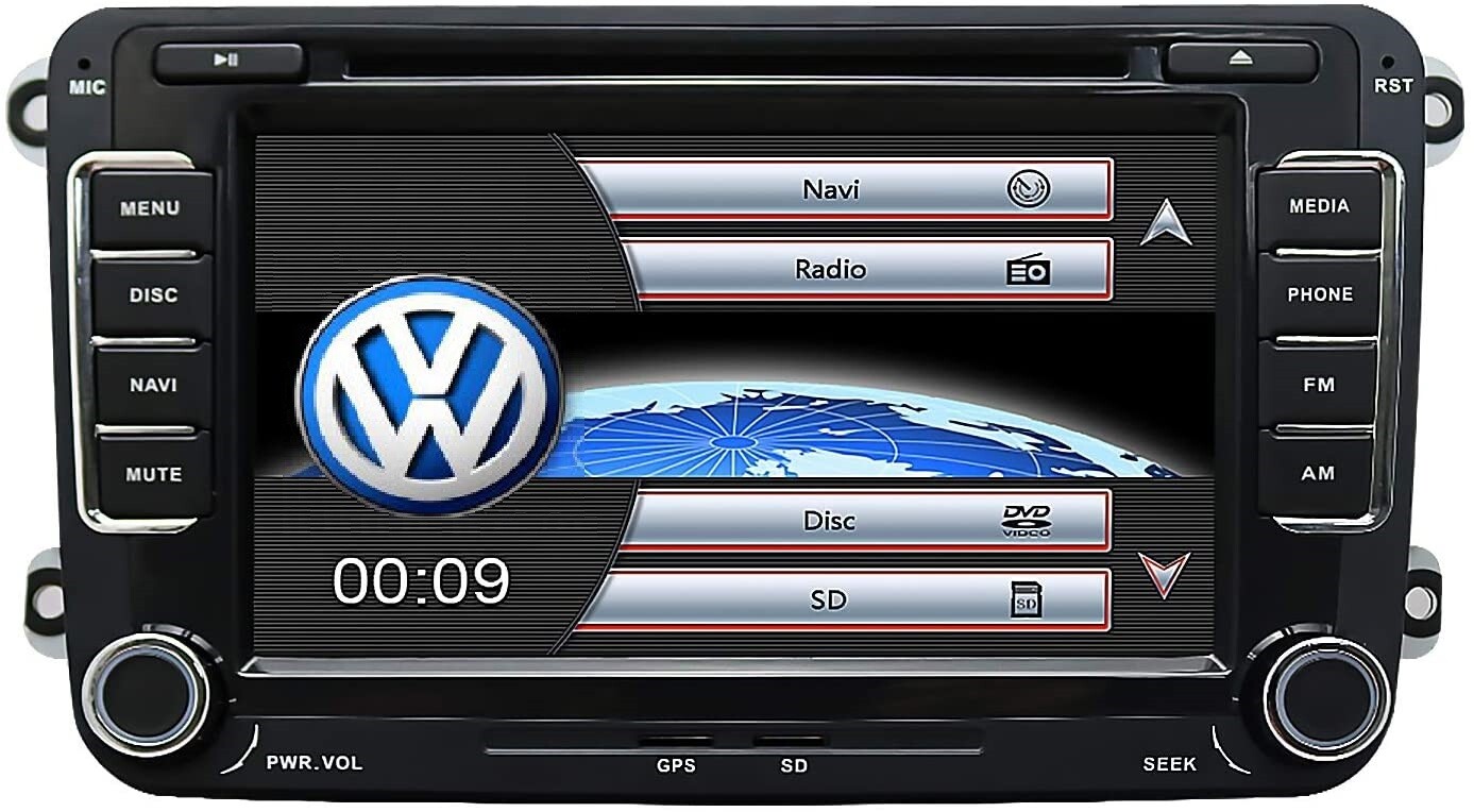 VW SAT NAV DVD PLAYER BLUETOOTH GOLF MK5 MK6 PASSAT TOURAN PLUG & PLAY