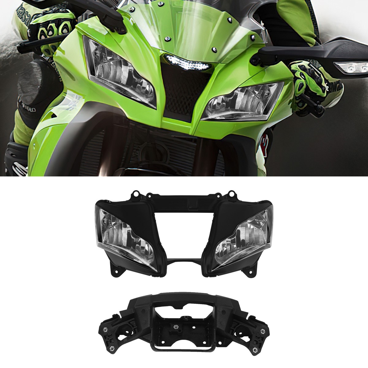 Headlight Lamp Stay Bracket Intake Tube Duct Fit For Kawasaki ZX