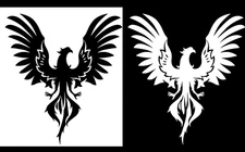 Phoenix Rendering Two PK Vinyl Decal Car Tumbler Laptop Tablet Notebook Window