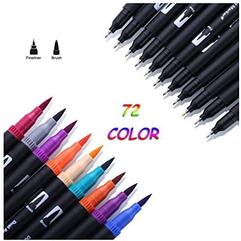 Dual Tip Brush Pens, Funnasting 72-Colors Brush Fineliner Pens Colouring Pens B - Picture 5 of 7