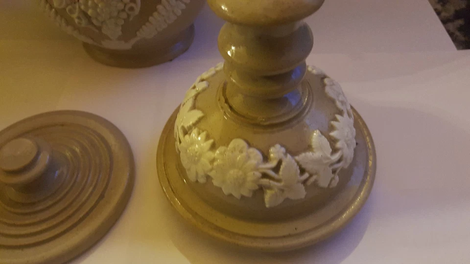 Porcelana Teteras / Tabaco Tarro - Alivio Decoración & Inscibed H JACKSON 1880 - Imagen 2 de 4