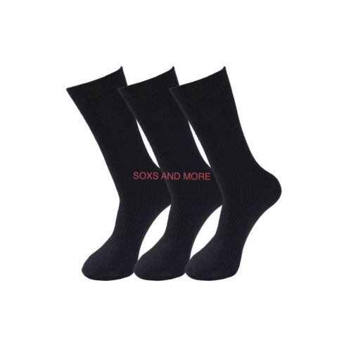 6 PAIRS BIG FOOT 100% COTTON MENS LOOSE / SOFT GRIP TOP COMFORT FIT SOCKS - Picture 2 of 4